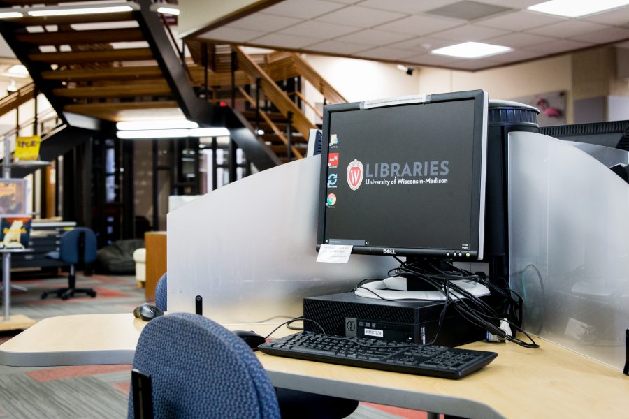 Open computer at the MERIT library