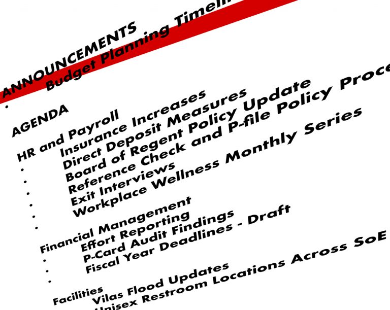 Close up of an agenda