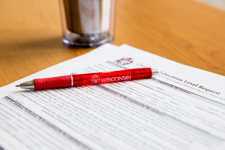 Document and pen on a table