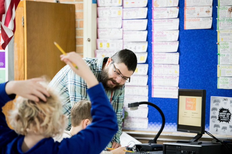 teacher teaching in an elementary public school